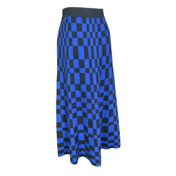 Future Collective x Kahlana Barfield Brown Checkered Knit Maxi Skirt –Size Large - Picture 1 of 8